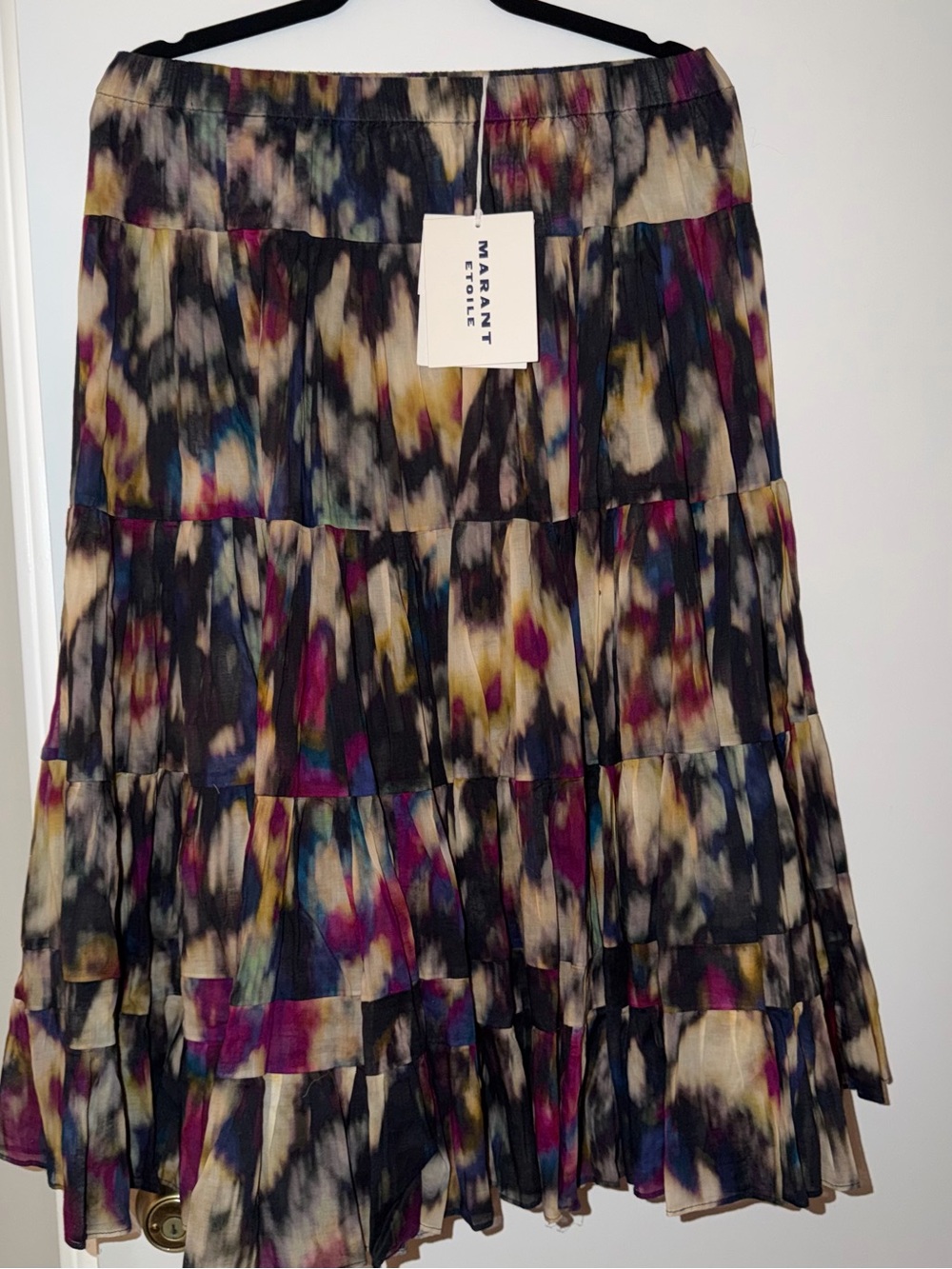 Marant Etoile Multicolor Abstract Tiered Maxi Skirt